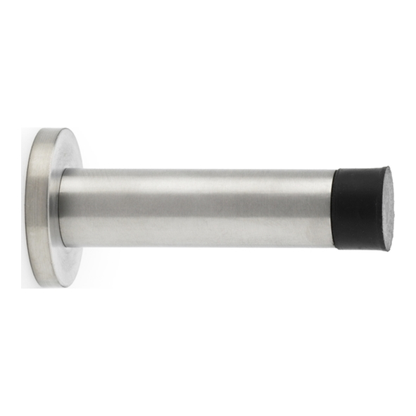 AW615SSS • Satin Stainless Steel • Alexander & Wilks Stainless Steel Wall Mounted Cylinder Door Stop with Rose